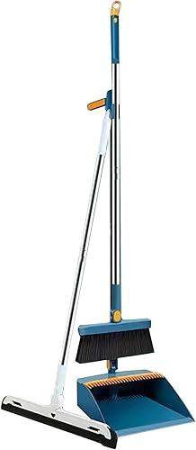 Juego de recogedor y recogedor con recogedor para oficina en casa, escobilla de pie y recogedor con mango largo para cocina, sala, limpieza de