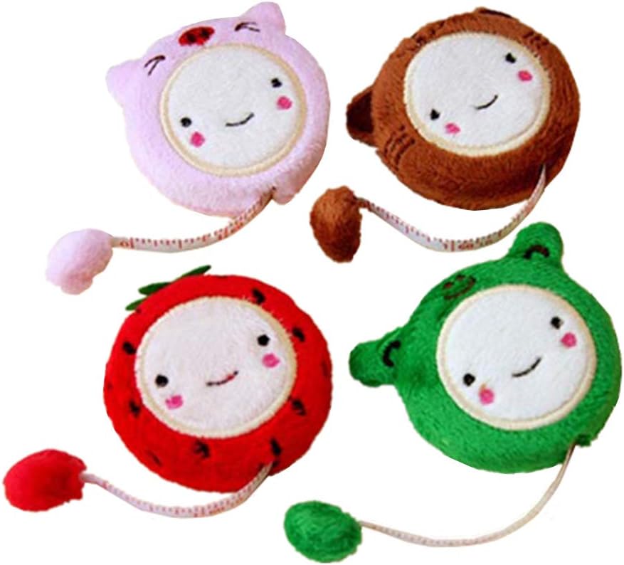YEQIN 4 Pcs Retractable Tape Measure Plush Ruler Sewing Tool 60-Inch/150cm