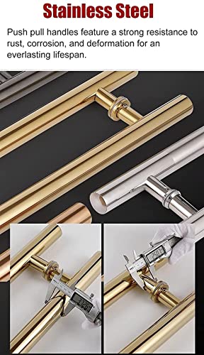 Poignée de porte en acier inoxydable moderne push pull robuste en H - 3