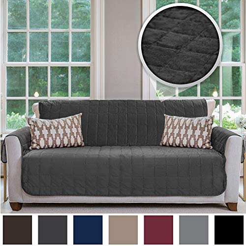 Gorilla Grip Original Velvet Slip Resistant Large Sofa Protector for Seat Width up