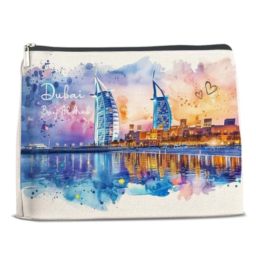 Xxoace Dubai Travel Gift Cosmetic Bag,City Travel Makeup Bag for