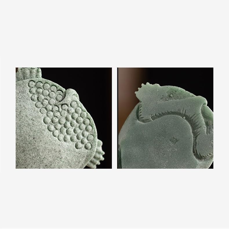 Tea Pets Creative Green Sandstone Turtle Ornaments Home Tea Pet Tea Play Lid Tea Tray Desktop Decoration Fish Tank Landscaping Figurines