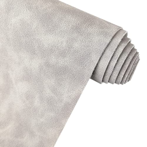 Gray Soft Faux Suede Fabric 30x135cm Synthetic Faux Leather Frosted Leatherette for Apparel Shoes Sewing Projects