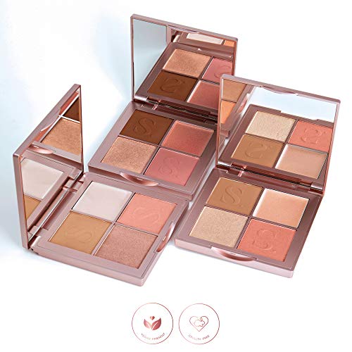 Beauty Blocks 4-in-1 Face Palette from Sculpted by Aimee (Light) - Vegan Bronzer, Blusher, Powder & Cream Highlighters to Define and Glow - Image 6