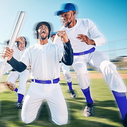 Image of Zhanmai Baseball Belt and Socks Combo, Adjustable Elastic Belt and Softball Socks, Multiple Sizes for Youth Boys Girls, Adult