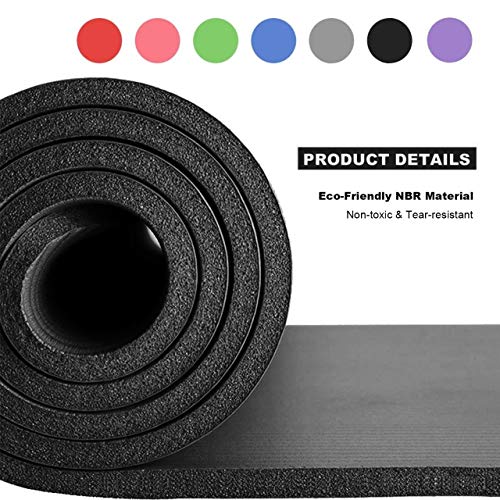 NBR-Yoga-Mat-Exercise-Fitness-foam-Extra-Thick-Non-Slip-Large-Padded-High-Density-for-Pilates-gymnastics-stretching-Workout-with-Free-Carry-Strap