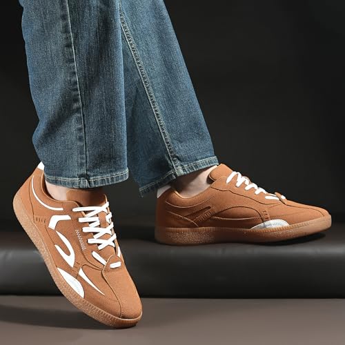 Image of Cruiser Men's Low-Top Sneakers | Chunky Platform Cushioned Insole | Trendy & Stylish Modern Lace-Up Athletic Shoes with Wave Graphic Side Panels| Retro Street Style Casual Walking Footwear (2658)
