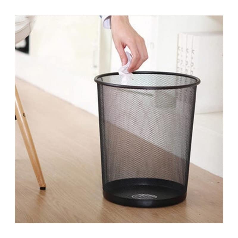Cestino in Rete Metallica Pattumiera Rotonda Pattumiera per Il Riciclaggio Forniture per Strumenti per Ufficio Accessori da Cucina Neri per la casa