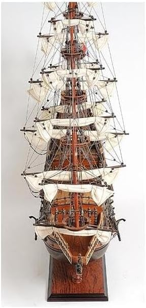 Wooden Model Ship HMS Sovereign of The Seas - Museum Quality Display - Home Office Decor - 37L x 12W x 35H Inches
