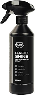 Nasiol RapidShine Quick Detailer Spray, Hybrid Water Based Formula, High Gloss, Super Slickness, Hydrophobic, Enhanced Color, WetCoat Easy to Use Car Nano Coating Spray,17fl oz
