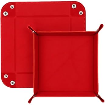 1 Piece Dice Tray Dice Tray Foldable Square Holder for Dice Game Multicolor Dice Rolling Tray Folding Square Holder Red