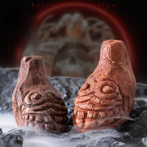 Aztec Death Whistle, Up To125+ Decibels Loud Real Screaming Aztec Death Whistle Loudest Authentic Human Authentic Human Ehecachichtli Sounding Screams War Whistle (Light Gray)
