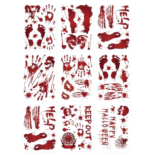Halloween Wall Stickers 8 Sheets Scary Halloween Party Decorations