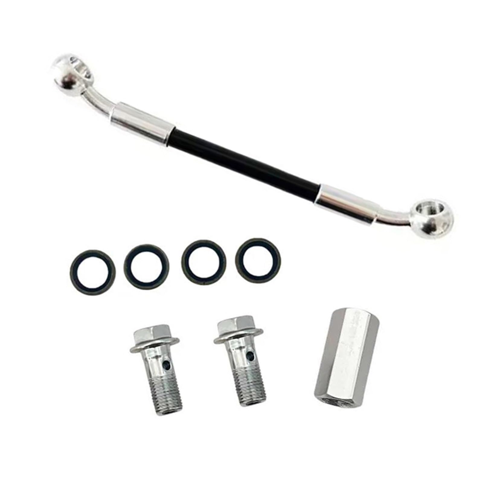 Lmnmy One Color Motorcycle Brake Clutch Line 28°-28° Motorcycle Hydraulic Brake Hose Fittings Oil Pipe Dual Disc 2Way Adapter Screw M10x1 An3 Accessories(260Cm)