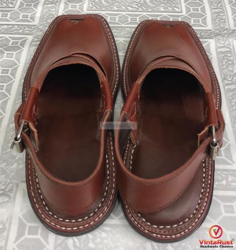 Original Leather Peshawari Chappal, Traditional Sandals for Men, Handmade Kaptaan Chappal, Comfortable Gents Shoes3