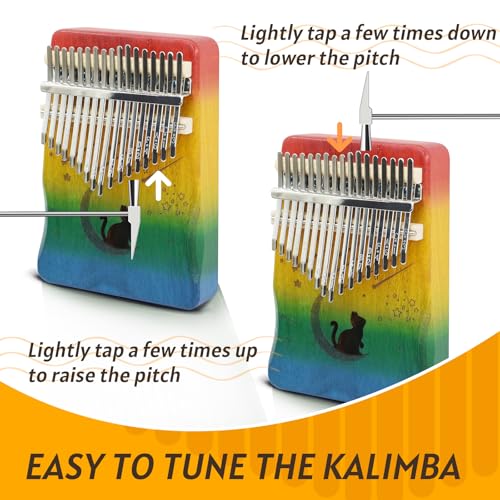 Image of 17 Key Kalimba Thumb Piano, Mbira Instrument,Musical Gift for Kids & Adults