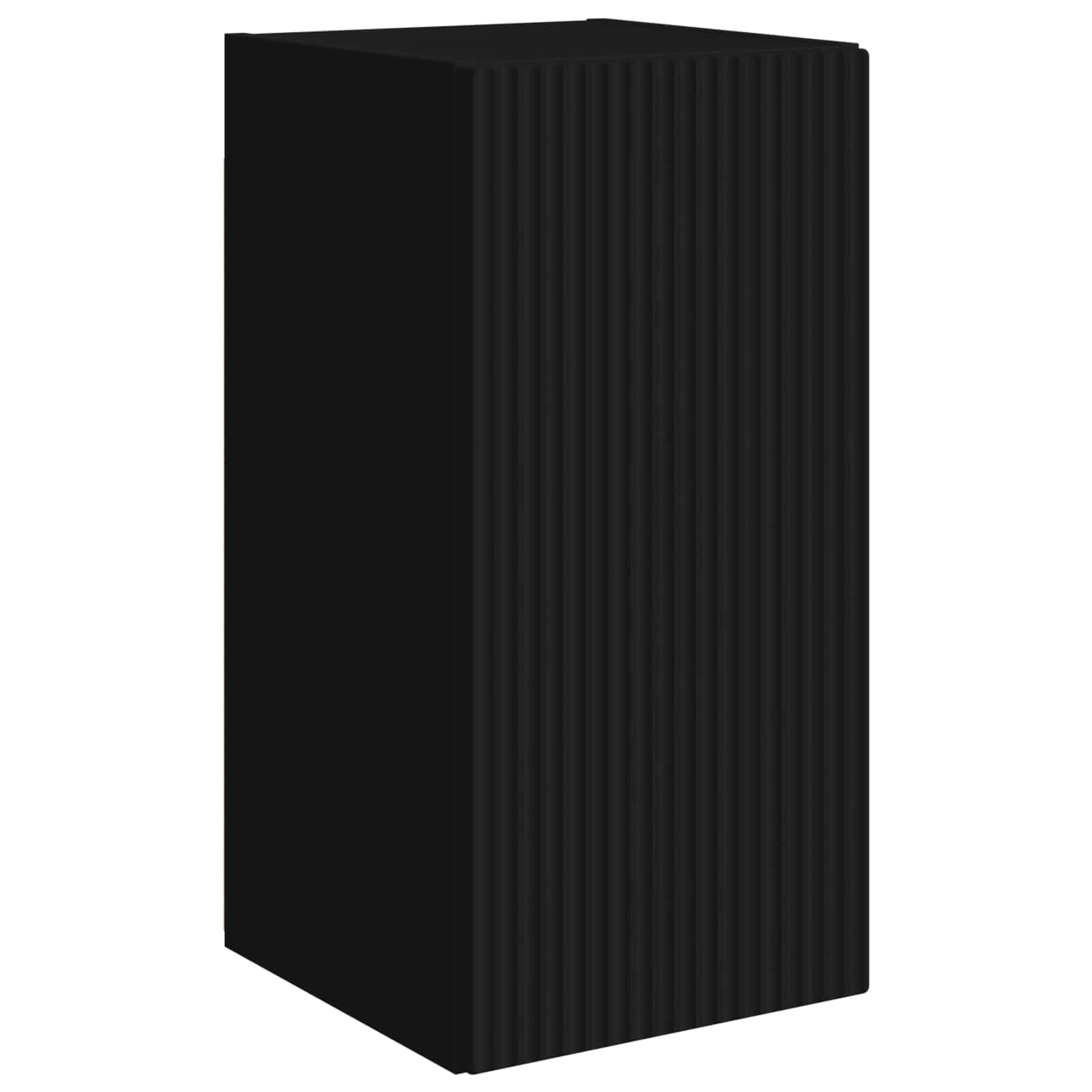 Mueble de TV montado en la pared, 6 piezas, color negro, madera baja para salón, diseño moderno, mueble multimedia con 7 puertas, espacio de almacenamiento para zonas de entretenimiento