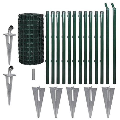 FZYHFA European Style Fence Set with Spike 25 x 0.8 m Attractive Design, Robust and Reliable Also Heavy Duty Garden Fence Outdoor Barrier
