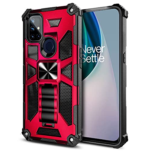 Rome Tech Magnetic Phone Case for OnePlus Nord N100 - Cases with Kickstand Heavy Duty Military Grade OnePlus Nord N100 Phone Case with Stand - OnePlus Nord N100 Protective Case - Red