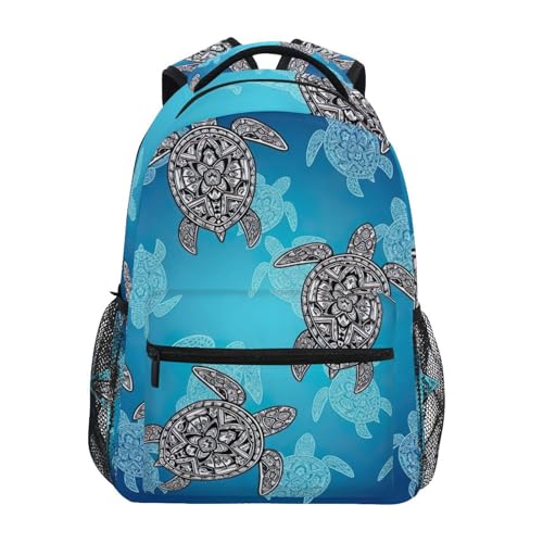 Kids School Backpacks, Lightweight Kids Travel Bag for Boys Girls Back to School Supplies, 15L, Sea Turtles Blue