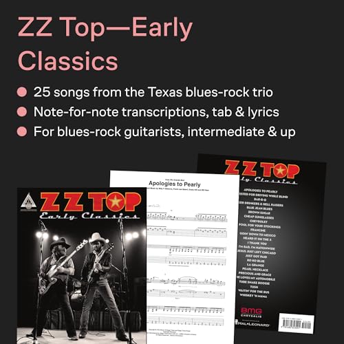 ZZ Top: Early Classics - Guitar Recorded Versions | Classic Rock Guitar Sheet Music Songbook with Note-for-Note Transcriptions| 25 Iconic Blues-Rock Songs for Electric Guitar |Hal Leonard Music - Image 3