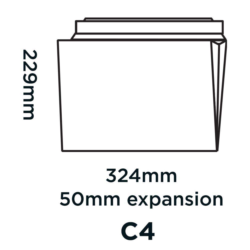 Blake Secure | sobres con fuelle C4 (22.9 x 32.4 x 5cm) | 100 unidades | impermeable | papel de 125 GSM | certifcado FSC | sobres resistentes a desgarros | resistentes al agua | modelo TR7700