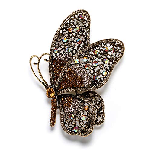 Image of Variety Styles Butterfly Brooch - Multi-Color Rhinestone Crystal Brooch Pin Cute Butterfly Shape Corsages Brooches Decoration Gift for Women