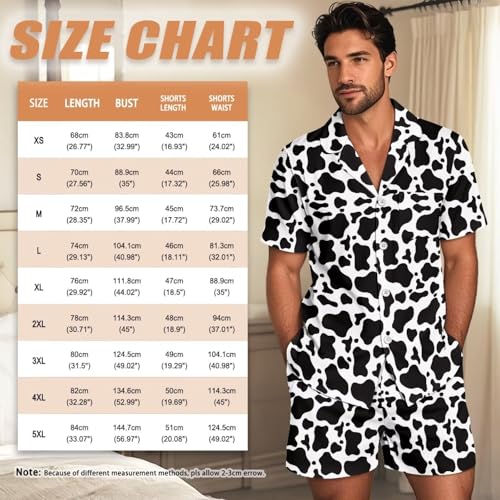 Men Pajama Set Sleepwear Short Sleeve Pajamas Loungewear Pj Set With Pockets4