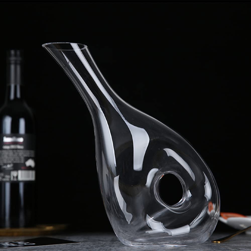 Grande Carafe à Vin En Cristal Avec Anse Et Bouchon - 1,4 Litre - Occasion