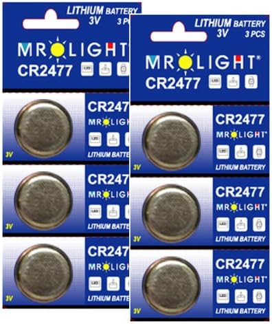 Mr. Light CR2477 Replacement Batteries, 3V, Set of 6