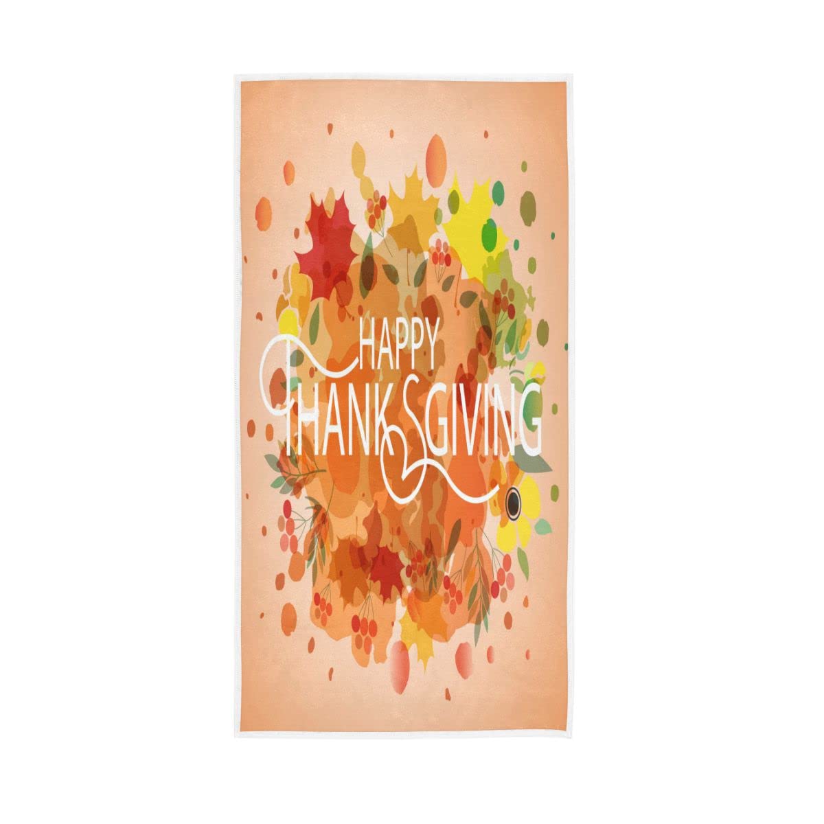 LSRCPD Hand Drawn Happy Thanksgiving Soft Hand Towels Absorbent Bath Towel for Bathroom Hotel Gym Spa 30"x15"