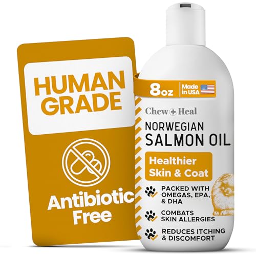 Salmon Oil for Dogs - Premium Fish Oil for Skin and Coat Health - Omega 3 Supplement - Supports Itchy Skin - 8 oz Liquid - Norwegian Dog Salmon Oil - Essential Dog Supplement