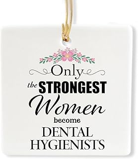 Dental Hygienist Ornament for Christmas Tree - Square Shaped - Only The Strongest - Women Her - Gifts for Dental School Clinic National Dentist Dentistry Operator Merry Xmas