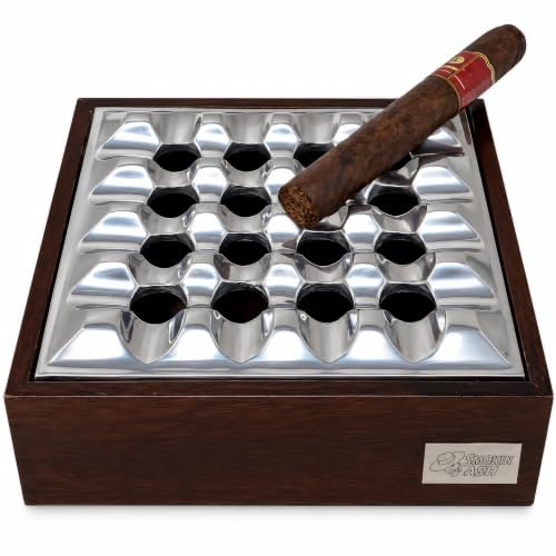 Rockford Smokin Ash Square Grid Tabletop Ashtray