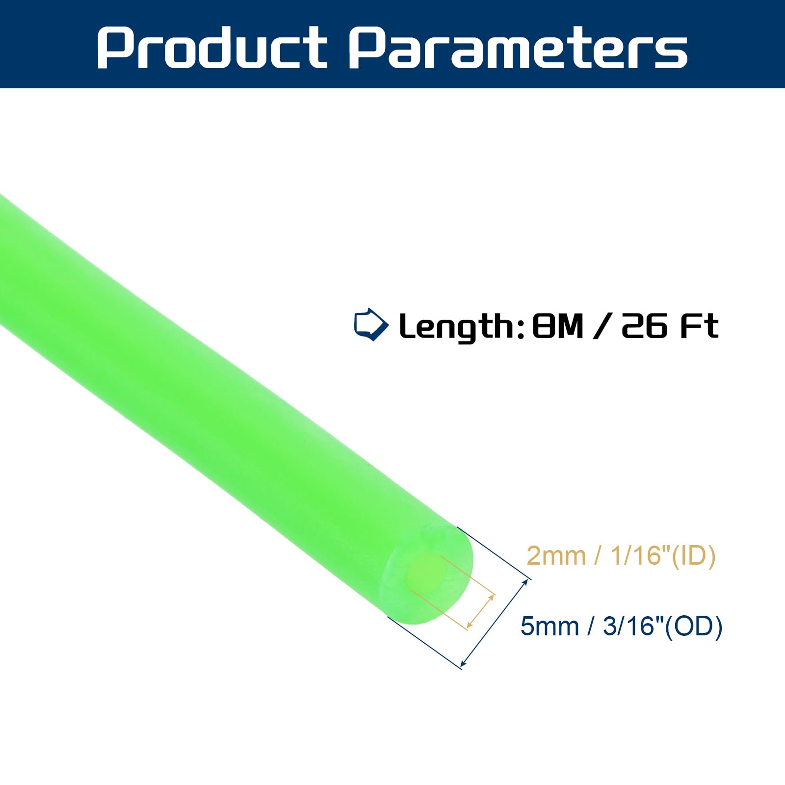 Produktbild von PATIKIL Naturlatexschlauch 8 M – 2 Mm ID X 7 Mm OD, Elastisch, Reißfest – Für Fitness, Labor, Spielzeug & Schleudern – Zuschneidbar