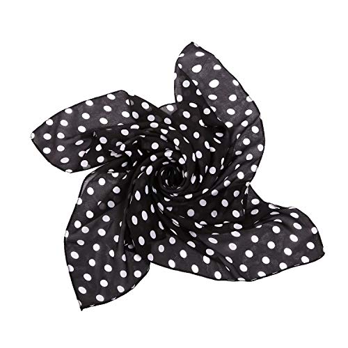 50's Costume Accessories Set Chiffon Scarf Cat Eye Glasses Bandana Tie Headband and Earrings (OneSize, Dot) - Thumbnail 4