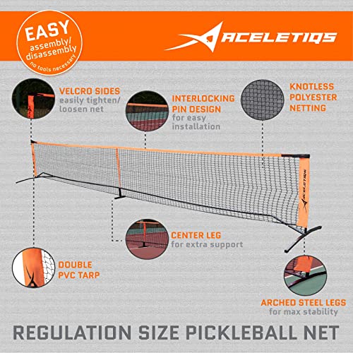 Portable Pickleball Net System for Indoor and Outdoor | 22ft Long Full Regulation Size Full Pickleball Set | Includes Floor Markers and Carry Bag | Can Be Used for Tennis Net or Raquet Ball as well - Thumbnail 3