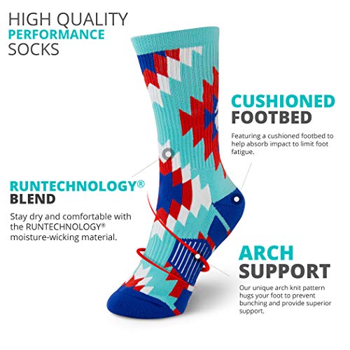 Image of ChalkTalkSPORTS Basketball Socks - Cushioned Mid-Calf Crew - Youth & Adult | Moisture-Wicking Performance Blend, Athletic Basketball Gear, Stay-Up Technology, Arch Support, Breathable, Boys and Men