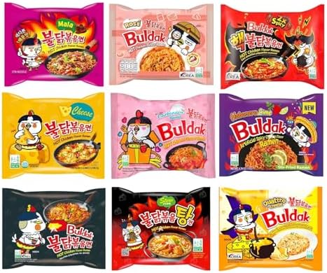 Buldak Spicy Noodles Assorted Pack of 5 × 140g Halal | Korean Instant ...