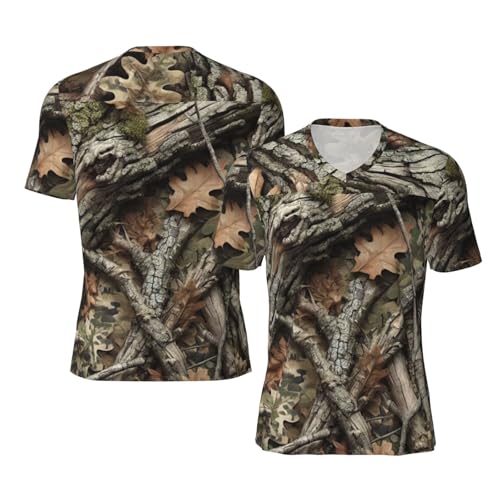 Stylish Athletic Sports Jersey Camo-Leaves-Tree-Branches Men's Rugby Jersey 3X-Large