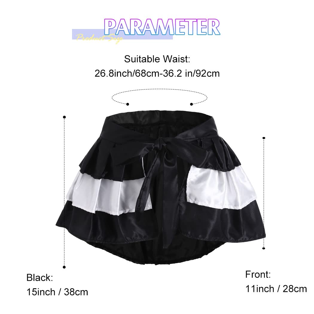 TWINKLEDE Christmas Tutu Skirt Tie-on Bustle Costume Skirt Festival Xmas Tutus for Women: 50 Short Black & White