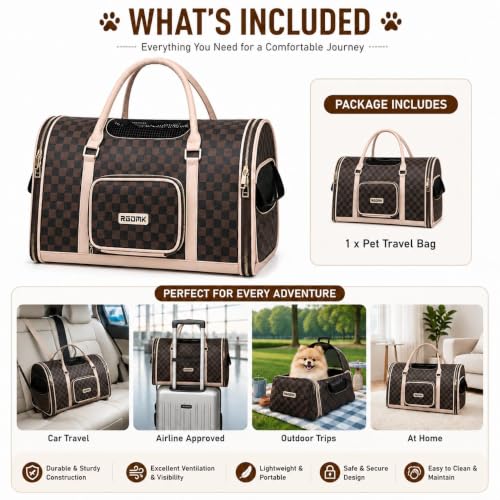 Image of Large Cat Backpack Carrier Expandable Pet Carrier Backpack for Small Medium Cats Fit Up to 18 Lbs, Foldable Puppy Backpack Carrier for Travel, Hiking, Squre,Brown