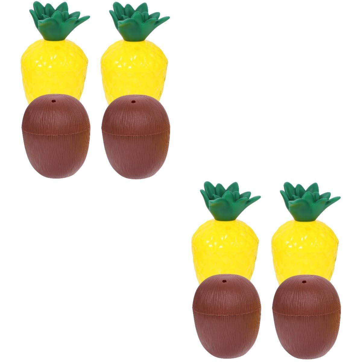 SOIMISS 8 Pcs Coconut Pineapple Cups Fruit Shaped Cup Party Cup Luau Party Favors Fruit Cups Decor Decorative Pineapple Mug Hawaii Party Drinking Cup Plastic Pineapple Cup re-usable