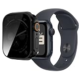【覗き見防止】AIYYXX For アップルウォッチ カバー Series 10/9/8/SE2/SE/7/6/5/4 44mm 数秒でUltra一体型 覗き見防止 保護フィルム+PC素材ケース スクリーンは真正面からのみ視認可能です 高透過率 指紋防止 耐衝撃 高耐久 傷防止 装着簡単 全面保護 apple watch カバー (Series 6/5/4/SE2/SE,44mm,ブラック)