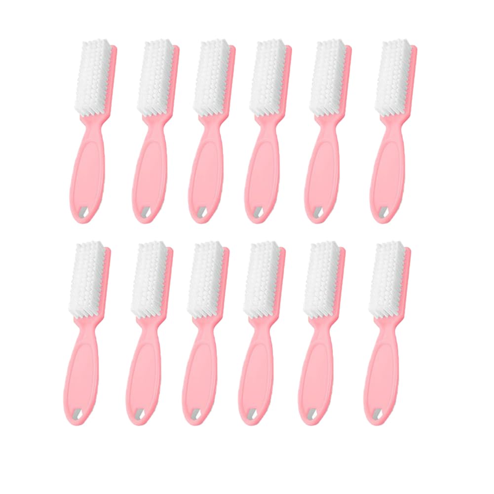 SQULIGT 12Pcs Nail Brush for Cleaning Fingernails, Handle