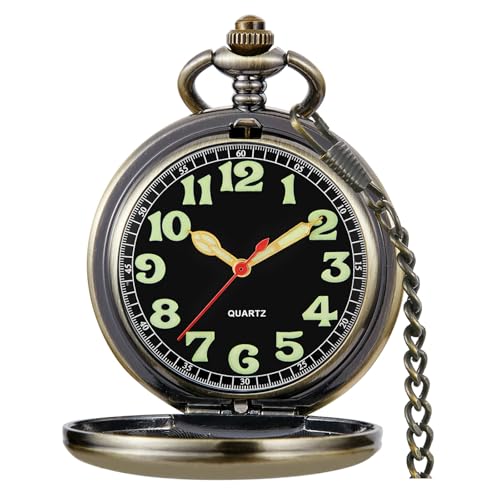 Reloj de bolsillo luminoso Tiong de acero inoxidable con esfera visible en la oscuridad