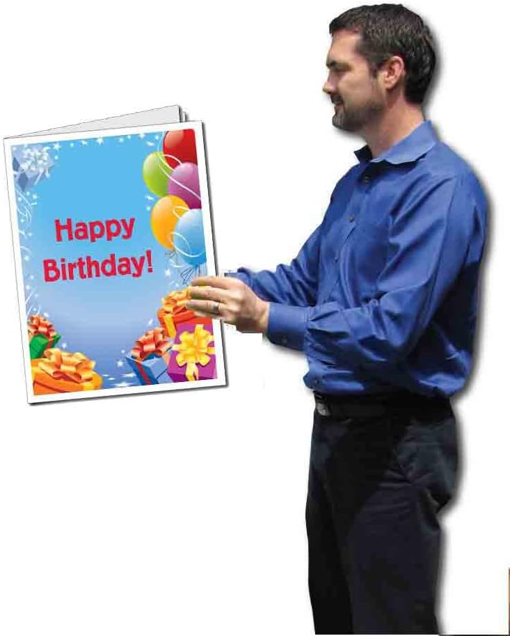 VictoryStore Jumbo Greeting Cards: Giant Presents and Balloons Birthday Card with Envelope, Size 18 Inch x 24 Inch