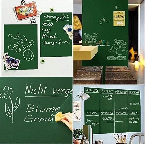 CraftDev (60X200 Cm) Vinyl Green Board Wall Sticker Removable Decal Chalkboard With 5 Free Chalks For Home, School, Office, College, Room, Kitchen