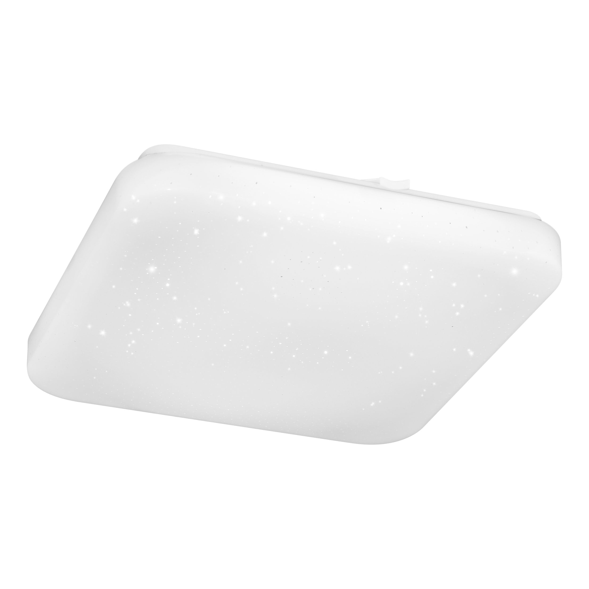 EGLO LED Deckenlampe Pogliola, Deckenleuchte mit Kristall-Effekt und Dip Switch, Lampe Decke Küche, Metall und Kunststoff in Weiß, warmweiß, neutralweiß, kaltweiß, 33x33 cm