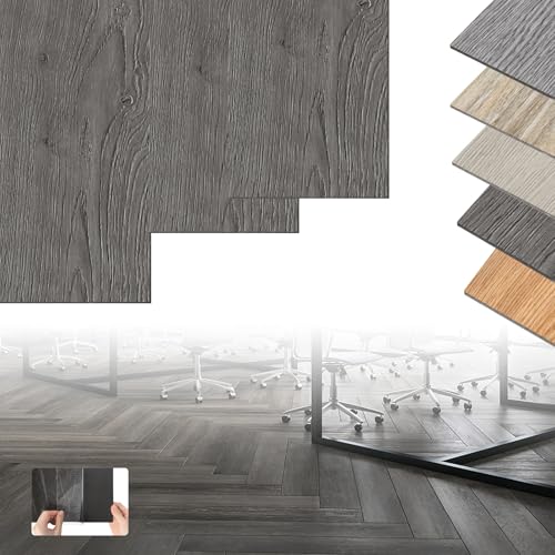 XINZI - Pavimento in vinile autoadesivo in PVC, 72 listoni in vinile, 10,04 m², effetto legno, listoni adesivi resistenti all'usura, impermeabili, per cucina, soggiorno, balcone (rovere grigio)